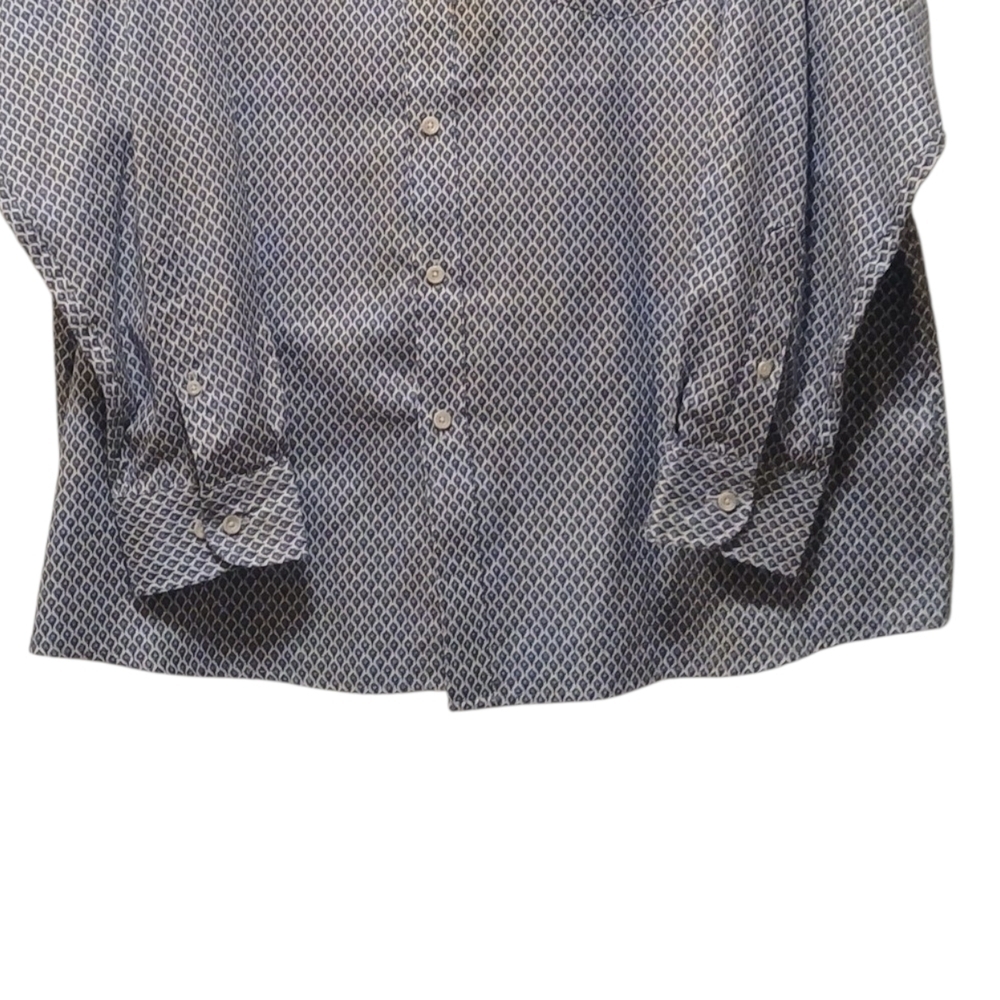 Roundtree & Yorke - NWOT White & Blue Diamond Design, Button Down Collar, XL - Picture 7 of 8